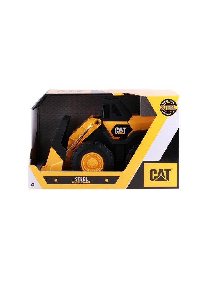 CAT Construction Toys, Steel Wheel Loader 16” - Real Steel Body, Working Arm & Bucket, Oversize All-Terrain Wheels, Heavy-Duty Construction Vehicle for Indoor/Outdoor Play, Kids Ages 3 + - Image 3
