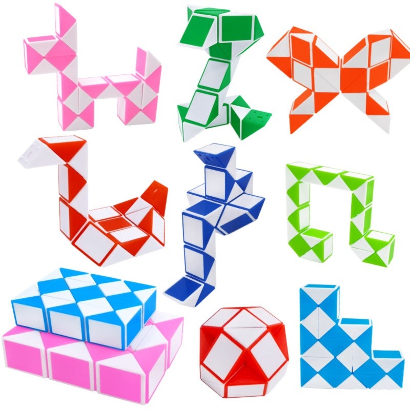 Fidget Snake Cube - 5-color Visually Stimulating Builds Fine Motor Skills Hand Hold Size for Kids Adults Teens Classroom Rewards Party Favors - Image 3