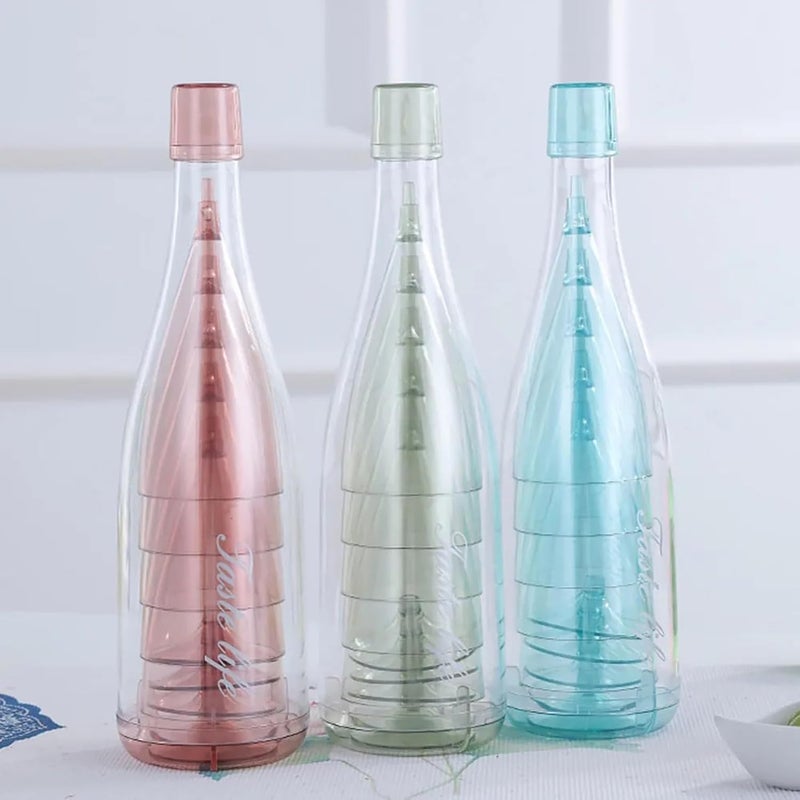 Lavnik Champagne Flutes 5 PCS Set Portable and Reusable Stemware with Storage Bottle Tall Glass Bar Accessories Wine Glass with Storage Bottle Stackable Champagne Glass for Weddings and Parties - Image 3