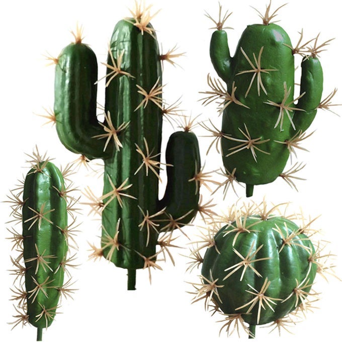 ARTIFICIAL CACTUS DECOR FAUX CACTUS PLANT FAKE SUCCULENTS PLANTS ARTIFICIAL CACTI 4 PIECES UNPOTTED INDOOR HOME DCOR FAKE CACTUS STEMS