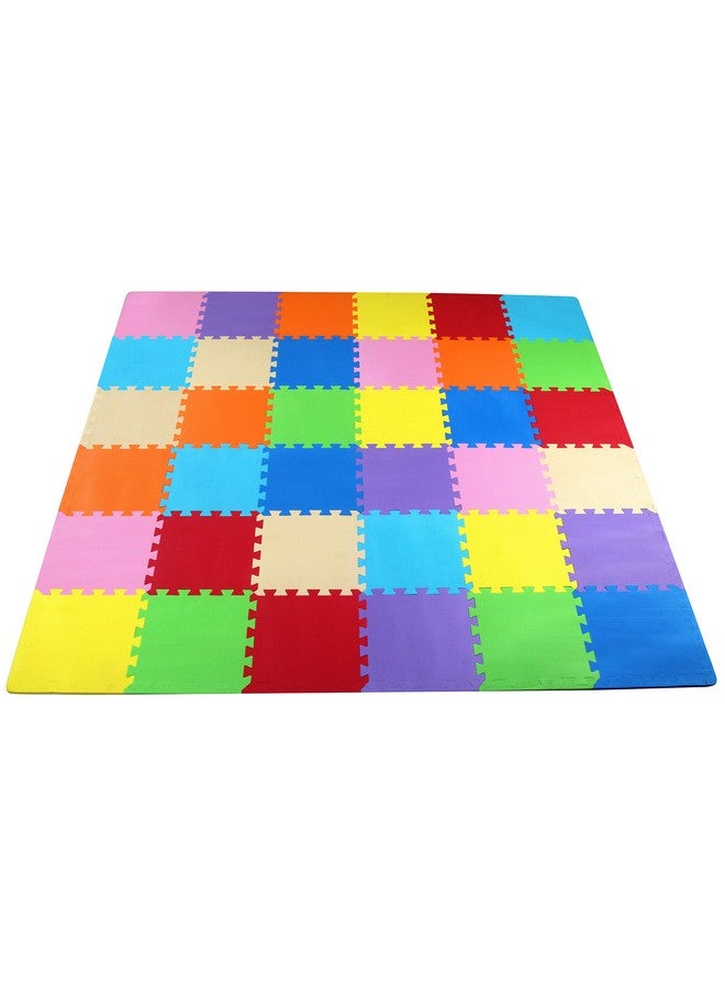 بالانس فورم سجادة لعب أحجية الأطفال مع بلاطات متشابكة من إسفنج إيفا، 9 ألوان (36 بلاطة) - Image 1