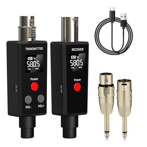 Elimavi 2.4GHz UHF Wireless Microphone System XLR Mic Adapter Wireless Transmitter and Receiver for Dynamic Microphone, Audio Mixer, PA System. - Image 1