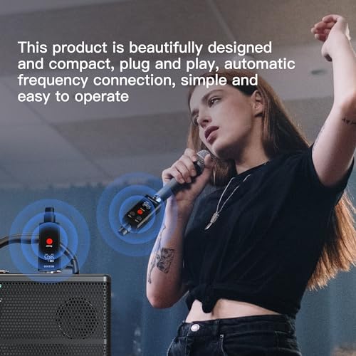 Elimavi 2.4GHz UHF Wireless Microphone System XLR Mic Adapter Wireless Transmitter and Receiver for Dynamic Microphone, Audio Mixer, PA System. - Image 4