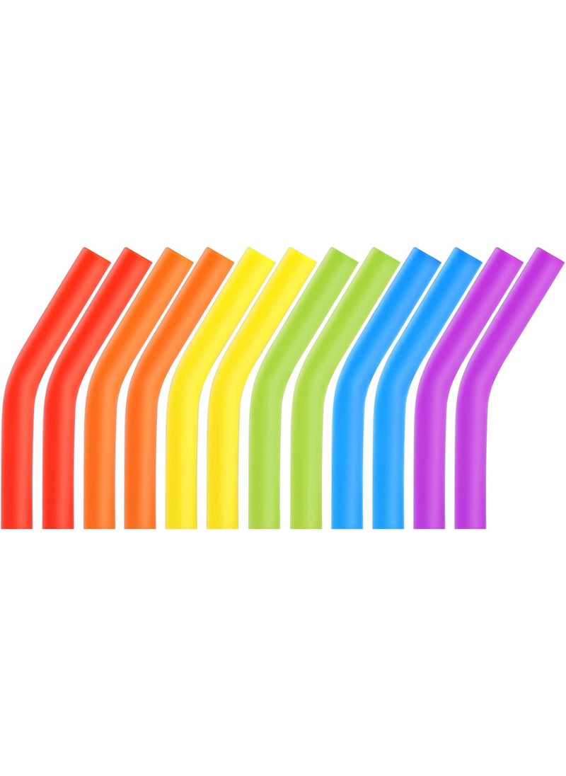 CampTek 12PCS Silicone Straw Tips Food Grade Rubber Metal Straws Tips Covers Only Fit for 13 Inch Wide8MM Outdiameter Stainless Steel StrawMulticolor  - Image 1