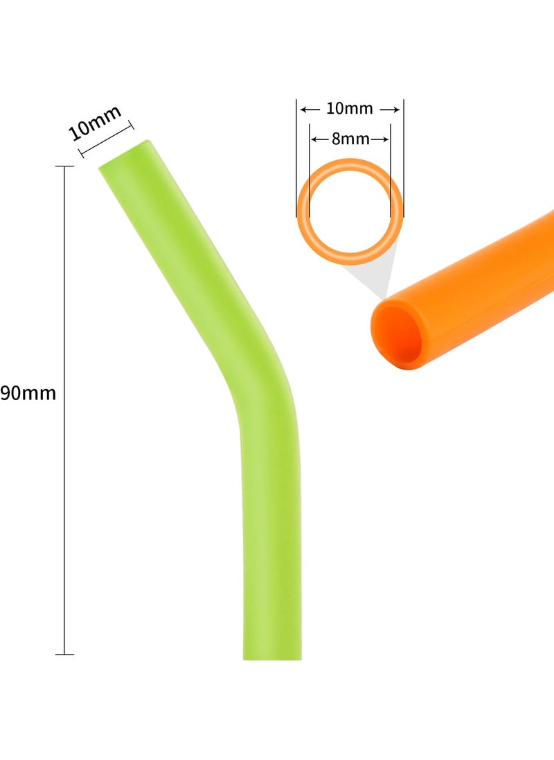 CampTek 12PCS Silicone Straw Tips Food Grade Rubber Metal Straws Tips Covers Only Fit for 13 Inch Wide8MM Outdiameter Stainless Steel StrawMulticolor  - Image 2