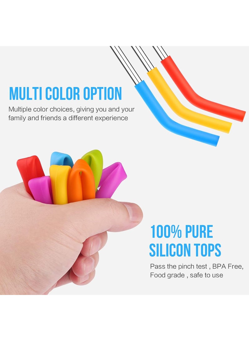 CampTek 12PCS Silicone Straw Tips Food Grade Rubber Metal Straws Tips Covers Only Fit for 13 Inch Wide8MM Outdiameter Stainless Steel StrawMulticolor  - Image 3