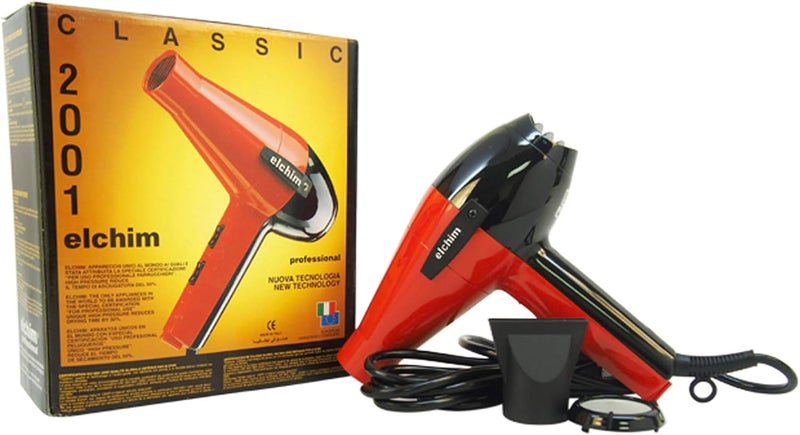 Elchim 2001 Classic Hair Dryer - Red/Black for Women 1 Application Hair Dryer