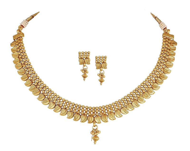 JFL - Jewellery for Less Copper Gold Plated Necklace Set for Women & Girls.… - Image 1