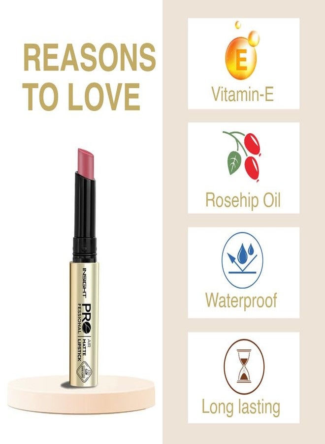 INSIGHT Professional Air Matte Lipstick | Smooth Finish | All Day Comfort | Infused with Rosehip Oil and Avocado Butter | One Swipe Color - (Ursula) (3g) - Image 3