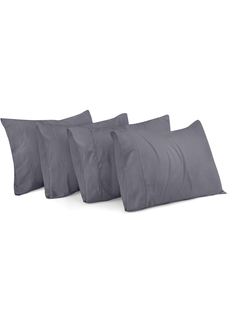 Utopia Bedding Utopia Bedding Standard Pillow Cases - 4 Pack - Envelope Closure - Soft Brushed Microfiber Fabric - Shrinkage and Fade Resistant Pillow Covers Standard Size 20 X 26 Inches (Standard  Grey)  - Image 1