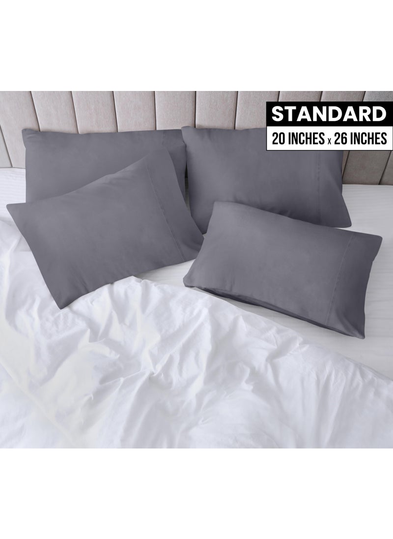 Utopia Bedding Utopia Bedding Standard Pillow Cases - 4 Pack - Envelope Closure - Soft Brushed Microfiber Fabric - Shrinkage and Fade Resistant Pillow Covers Standard Size 20 X 26 Inches (Standard  Grey)  - Image 2
