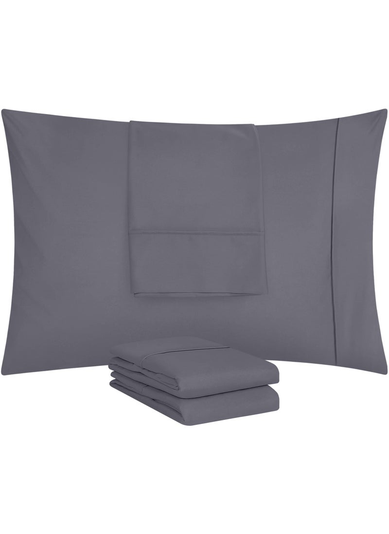 Utopia Bedding Utopia Bedding Standard Pillow Cases - 4 Pack - Envelope Closure - Soft Brushed Microfiber Fabric - Shrinkage and Fade Resistant Pillow Covers Standard Size 20 X 26 Inches (Standard  Grey)  - Image 5