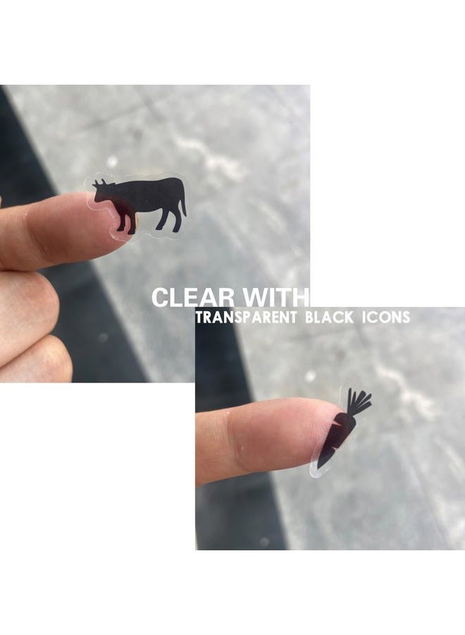 LEMBANG 10 Sheets(500 Qty) Meal Stickers,Wedding Food Choice Sticker for Place Cards, Beef, Chicken,Fish (Black) - Image 3