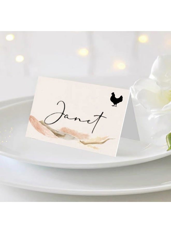LEMBANG 10 Sheets(500 Qty) Meal Stickers,Wedding Food Choice Sticker for Place Cards, Beef, Chicken,Fish (Black) - Image 4