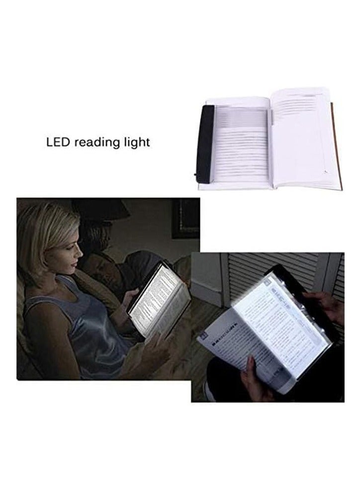 أضواء الكتب المسطحة للقراءة ليلاً في السرير ضوء الصفحة ضوء الإشارة المرجعية ضوء القراءة لوحة الإضاءة لوحة المصباح لوحة الإضاءة ضبط اللاسلكي حماية عين الطالب ضوء (أسود) - Image 3
