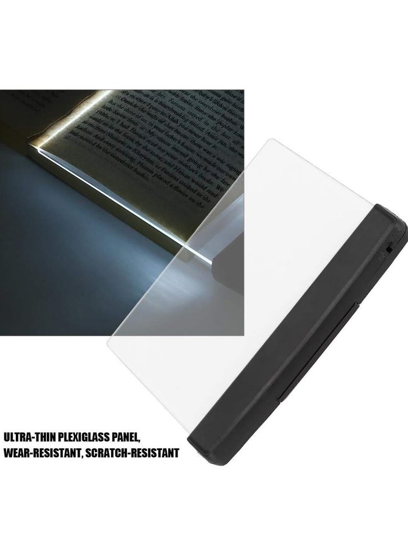 أضواء الكتب المسطحة للقراءة ليلاً في السرير ضوء الصفحة ضوء الإشارة المرجعية ضوء القراءة لوحة الإضاءة لوحة المصباح لوحة الإضاءة ضبط اللاسلكي حماية عين الطالب ضوء (أسود) - Image 4