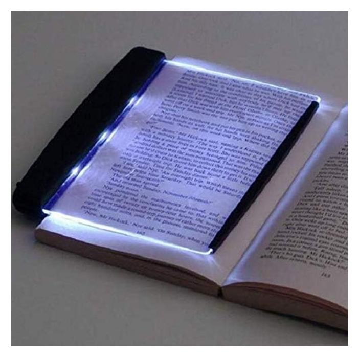 أضواء الكتب المسطحة للقراءة ليلاً في السرير ضوء الصفحة ضوء الإشارة المرجعية ضوء القراءة لوحة الإضاءة لوحة المصباح لوحة الإضاءة ضبط اللاسلكي حماية عين الطالب ضوء (أسود) - Image 1