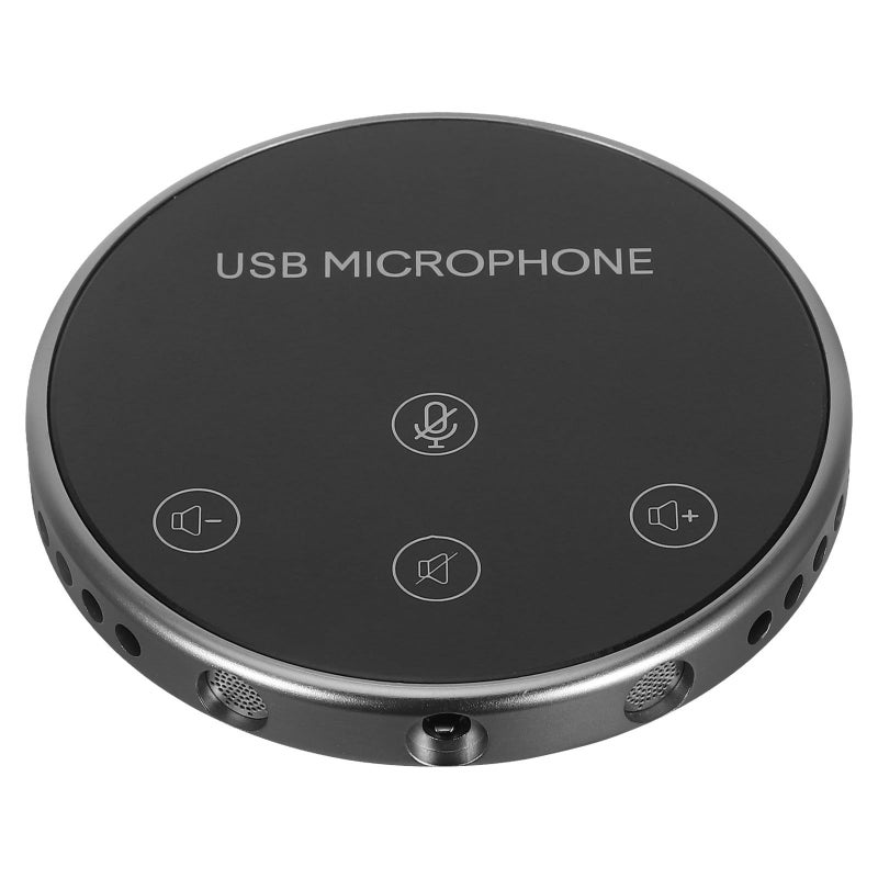 ميكروفون USB متعدد الاتجاهات لالتقاط الصوت 360 درجة لألعاب البث المباشر على الكمبيوتر باللون الأسود - Image 2
