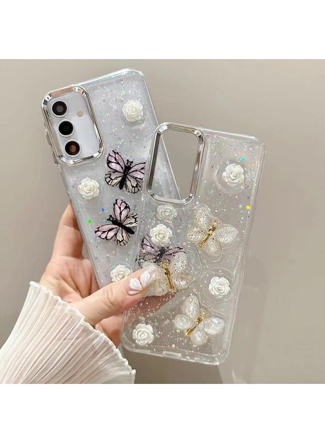 اس-توب جراب لهاتف Samsung Galaxy S23 5G جراب هاتف TPU لامع ثلاثي الأبعاد على شكل فراشة - Image 4