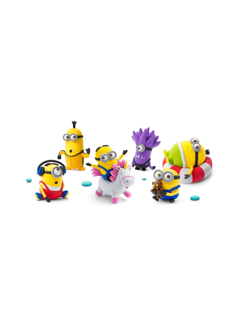HEY CLAY - MINIONS Colourful modelling air-dry clay, 15 cans with fun interactive app for kids 3 years + - Image 1