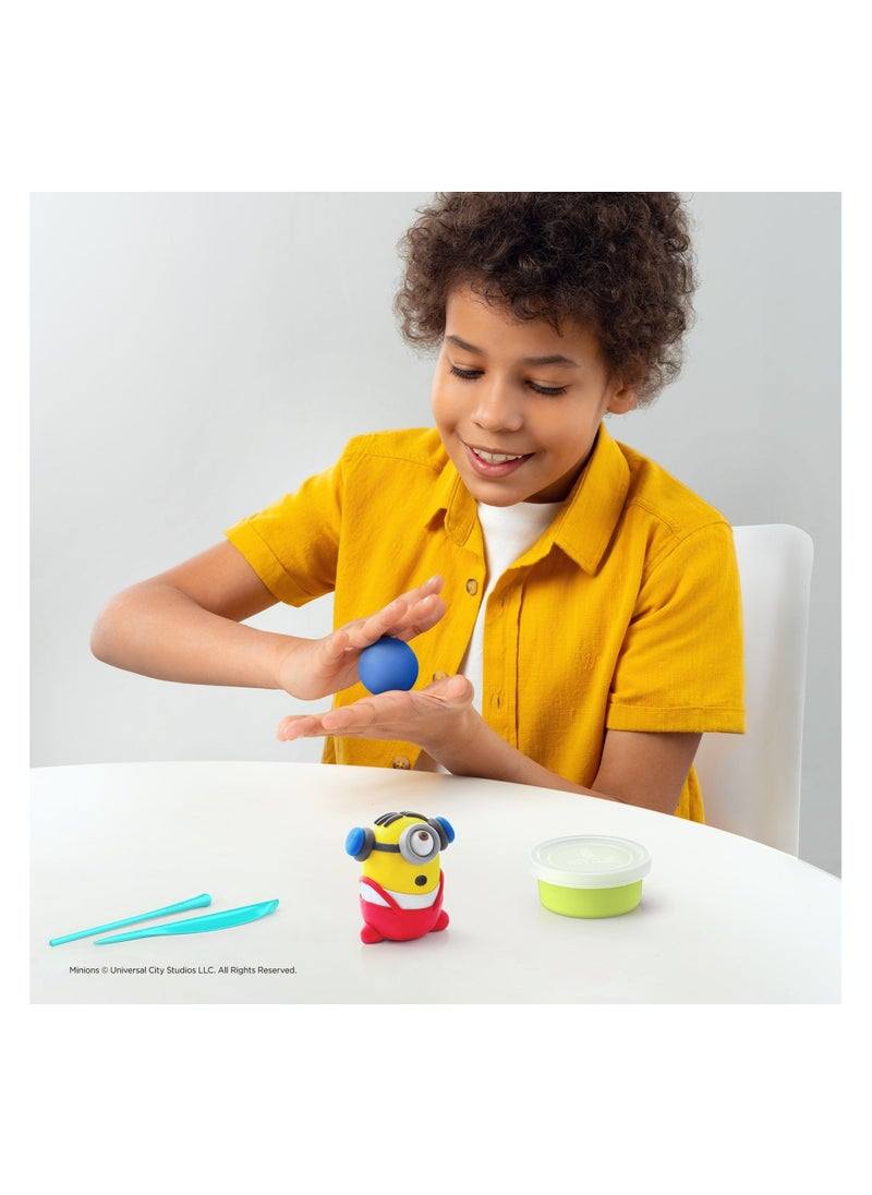 HEY CLAY - MINIONS Colourful modelling air-dry clay, 15 cans with fun interactive app for kids 3 years + - Image 1