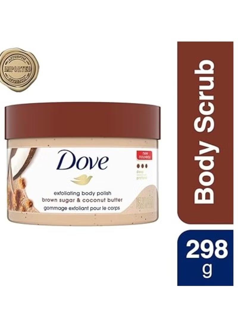 Dove Body Polish Brown Sugar & Coconut Butter Exfoliating Scrub | Deeply Nourishes & Restores Skin’s Natural Glow | Silky Smooth & Radiant Skin | 298g - Image 4