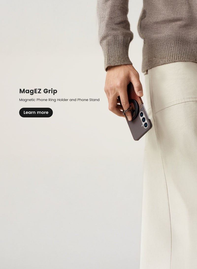 بيتاكا جراب ماجسيف جالكسي اس 25 بلس من غطاء منسوج باللمس من برج الحمل / نحيف للغاية / حافة كاميرا مرتفعة / لمسة منسوجة / حماية من السقوط والتلف / غطاء خلفي ماج سيف متين - غروب - Image 5