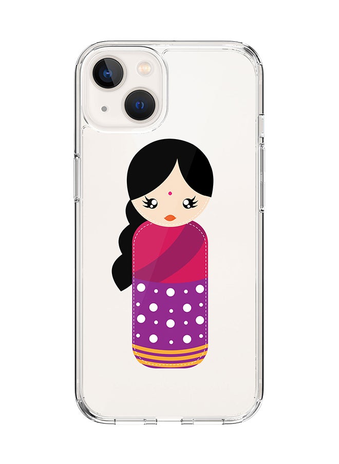 Stylizedd Classic Clear Case for Apple iPhone 15 Hybrid Soft Case Flexible Edges Anti Drop TPU PC Gel Thin Transparent Cover [ Designed for Apple iPhone 15 ] - Indian Doll  - Image 1