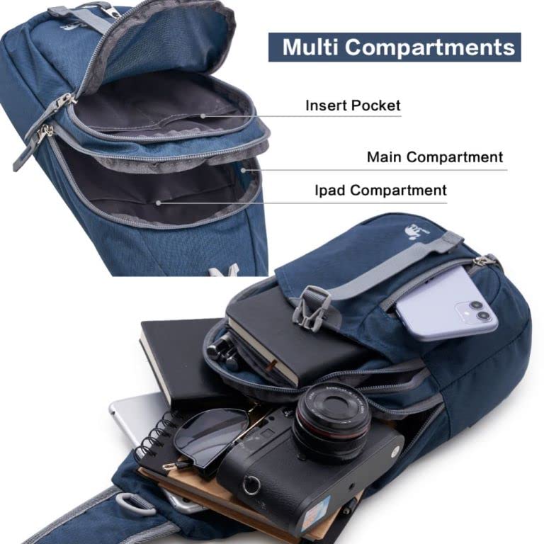 Kimlee Sling Bag Crossbody Bags Men, Travel Hiking Chest Daypack for Women One Strap Backpack Lightweight Over Shoulder Bag - Image 3