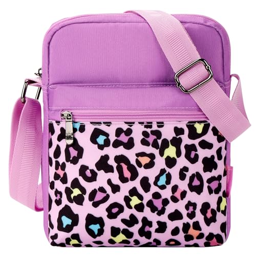 Choco Mocha Girls Purses Age 8-10, Purse for Girls 6-8 10-12 Girl Crossbody Bag for Kids 8-12 Teen Messenger Bag Christmas Gifts，Leopard-pink - Image 1