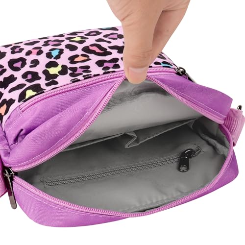 Choco Mocha Girls Purses Age 8-10, Purse for Girls 6-8 10-12 Girl Crossbody Bag for Kids 8-12 Teen Messenger Bag Christmas Gifts，Leopard-pink - Image 5