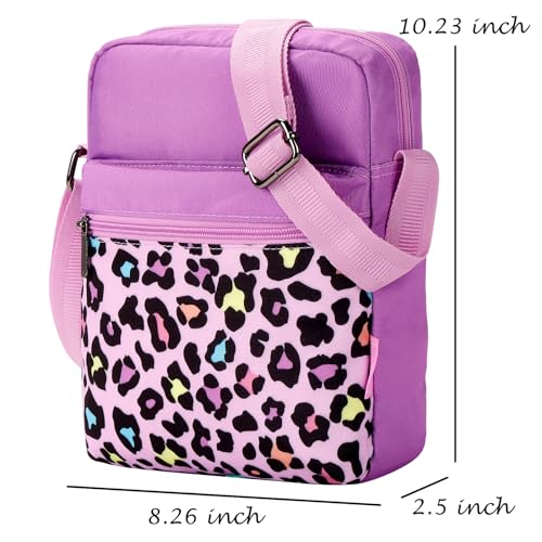 Choco Mocha Girls Purses Age 8-10, Purse for Girls 6-8 10-12 Girl Crossbody Bag for Kids 8-12 Teen Messenger Bag Christmas Gifts，Leopard-pink - Image 3