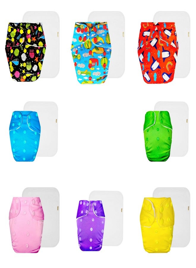 Dumbledo Premium Cloth Diaper with Cotton Insert (Pack of 8) | Snug Fit | Leakproof | Travel Friendly | Trusted by Moms | 3 Months - 3 Years | Unisex Baby - Image 1