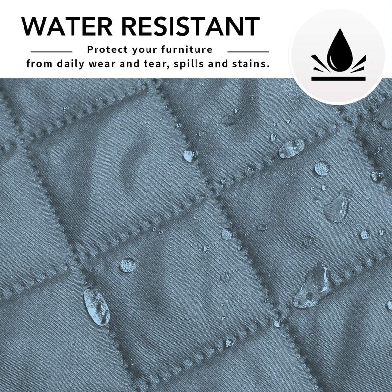 Easy-Going غطاء أريكة ميكروفايبر سهل الاستخدام على شكل L غطاء أريكة قسم غطاء أريكة تشيس لونج غطاء قابل للعكس للحيوانات الأليفة والأطفال (X-Large، أزرق فاتح/أزرق فاتح) - Image 5