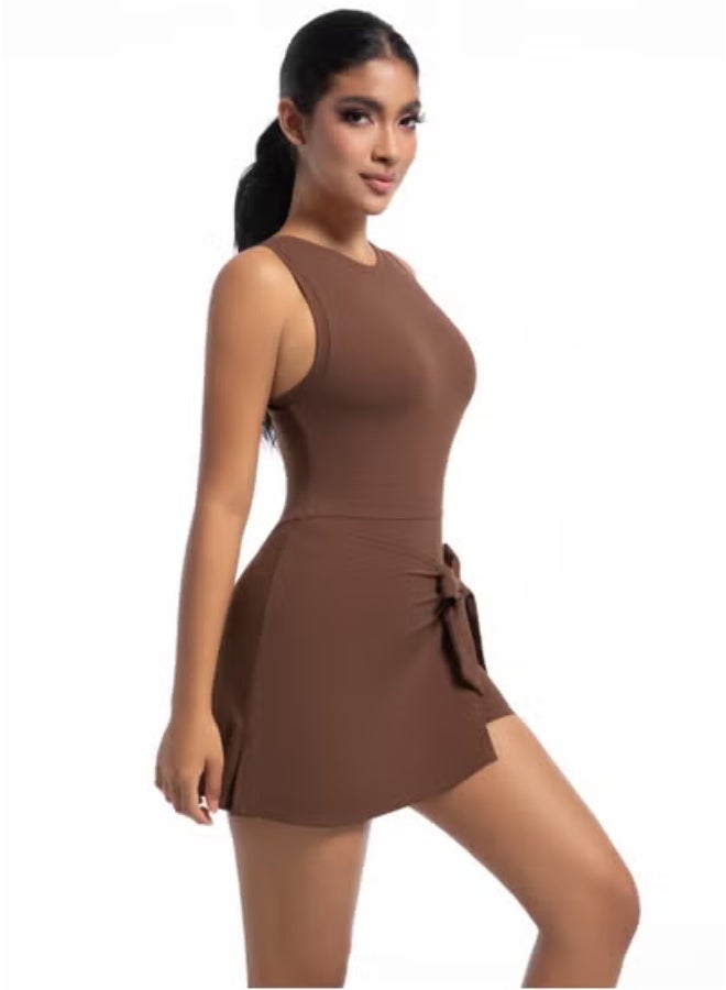 RedMapleTEK Tennis Skirt Yoga Wear Tank Top All-in-One Fitness Wear Golf Dress  - Image 5