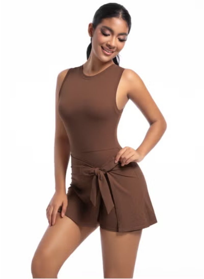 RedMapleTEK Tennis Skirt Yoga Wear Tank Top All-in-One Fitness Wear Golf Dress  - Image 1