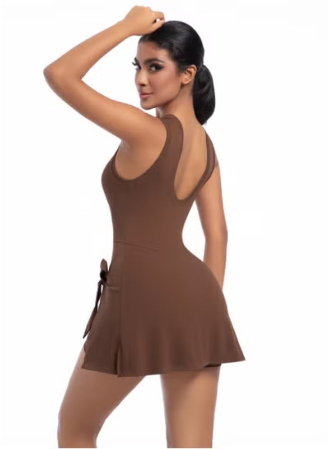 RedMapleTEK Tennis Skirt Yoga Wear Tank Top All-in-One Fitness Wear Golf Dress  - Image 2