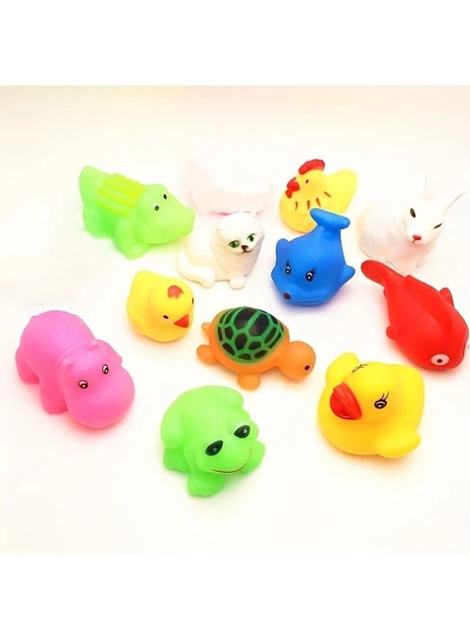 10Pcs Animal Baby Bath Toys Squeaky Water Plush Toys For Kids - Image 5