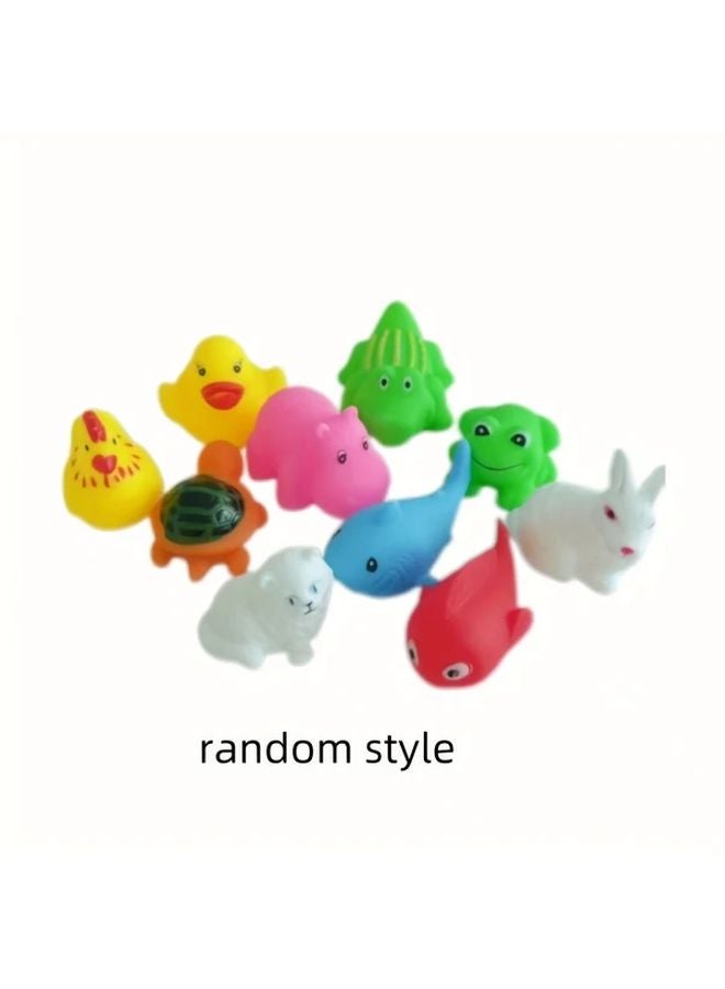 10Pcs Animal Baby Bath Toys Squeaky Water Plush Toys For Kids - Image 2