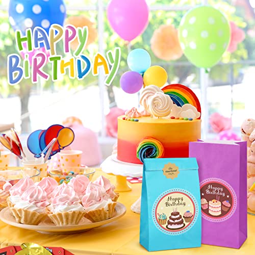 BagDream 60Pcs Assorted Gift Bags #4 5x2.95x9.45 Inches Paper Treat Party Favors for Wedding, Baby Shower, Small Birthday - 4LB Rainbow Snack Bags - Image 4