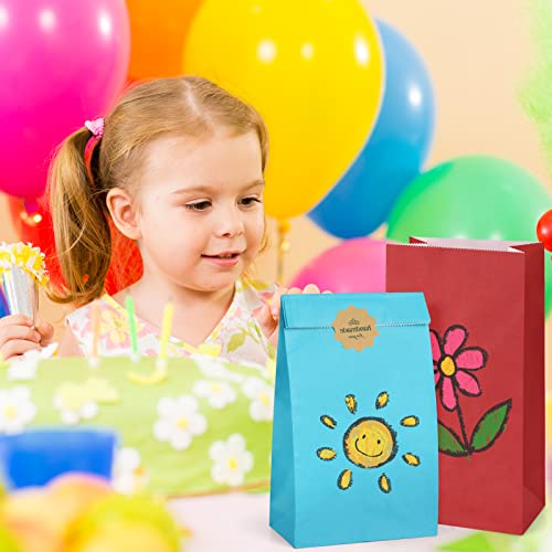 BagDream 60Pcs Assorted Gift Bags #4 5x2.95x9.45 Inches Paper Treat Party Favors for Wedding, Baby Shower, Small Birthday - 4LB Rainbow Snack Bags - Image 5