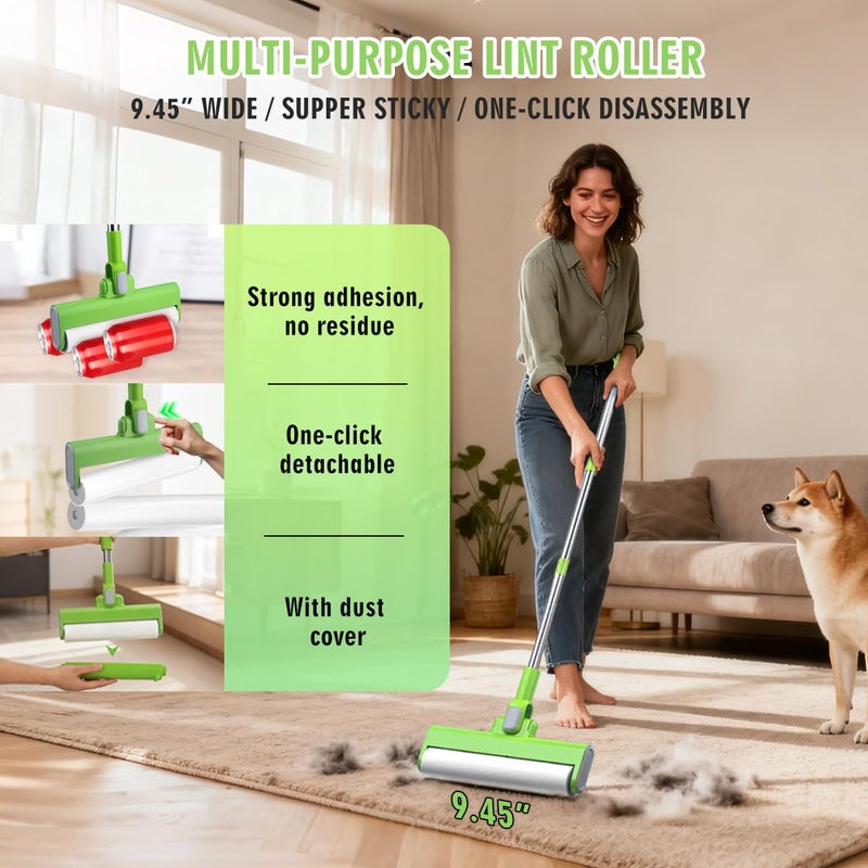 MXF Pet Hair Remover Kit - Including Carpet Rake & Large Lint Roller, 2 in 1 Pet Hair Removal Tool Cat Dog Fur Rakes Scraper Carpet Broom for Carpets, Rugs, Mats, Pet Beds - Image 5