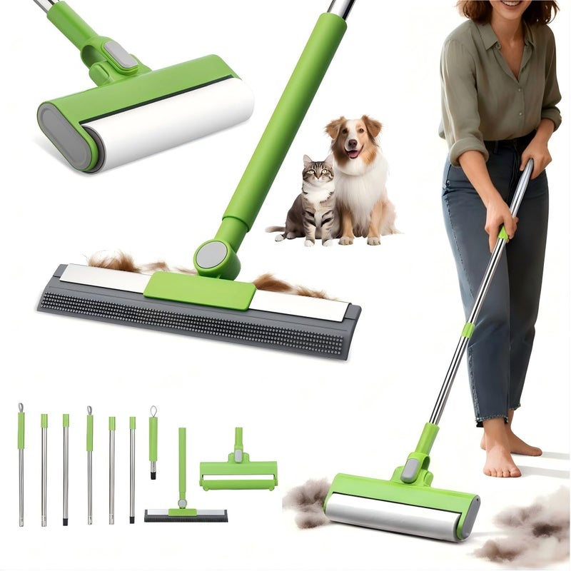 MXF Pet Hair Remover Kit - Including Carpet Rake & Large Lint Roller, 2 in 1 Pet Hair Removal Tool Cat Dog Fur Rakes Scraper Carpet Broom for Carpets, Rugs, Mats, Pet Beds - Image 1