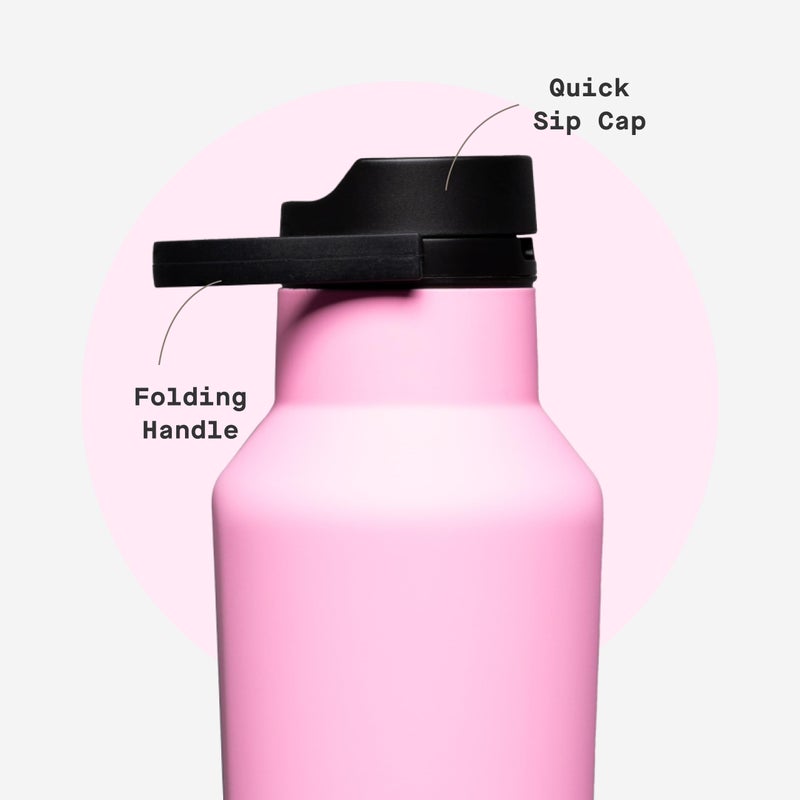 Corkcicle Sport Canteen Insulated Tumbler  Sun-Soaked Pink  20 oz - Reusable Water Bottle Keeps Beverages Cold for 25 Hours & Hot 12 Hours - Cupholder Friendly Tumbler with Screw-On Cap - Image 5