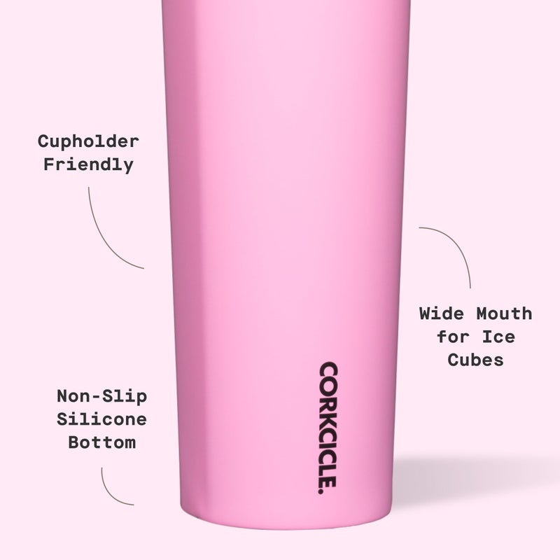 Corkcicle Sport Canteen Insulated Tumbler  Sun-Soaked Pink  20 oz - Reusable Water Bottle Keeps Beverages Cold for 25 Hours & Hot 12 Hours - Cupholder Friendly Tumbler with Screw-On Cap - Image 4