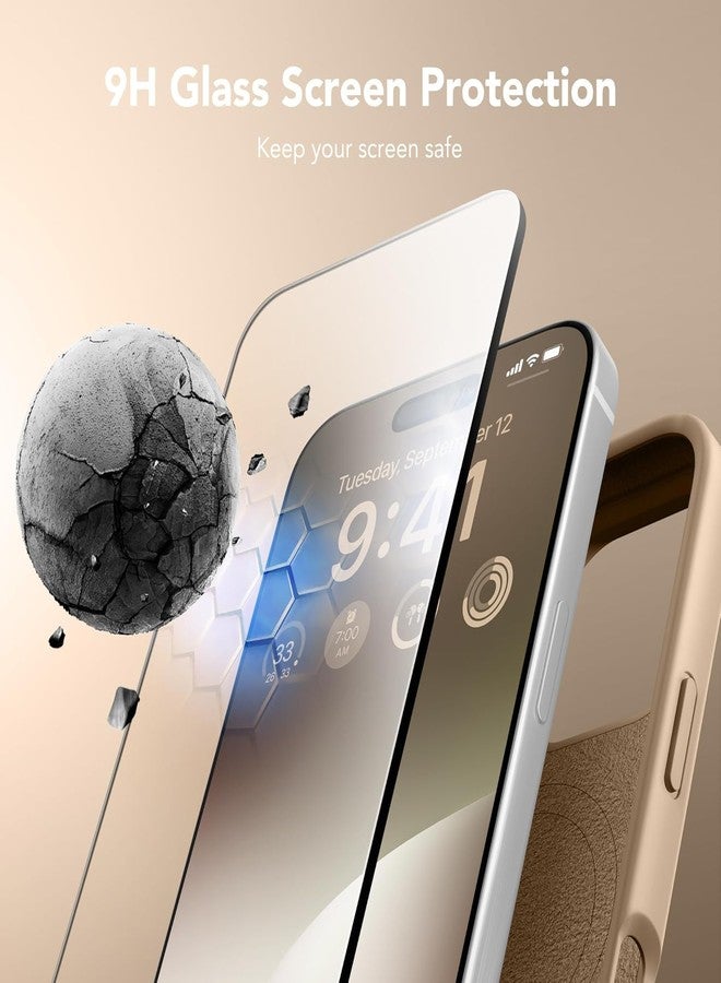 GONEZ Magnetic for iPhone 16 Pro Max Case, Compatible with MagSafe, Liquid Silicone Case, with Screen Protector + Camera Protector, Full Body Protective Shockproof Phone Cover 6.9", Light Brown - Image 5