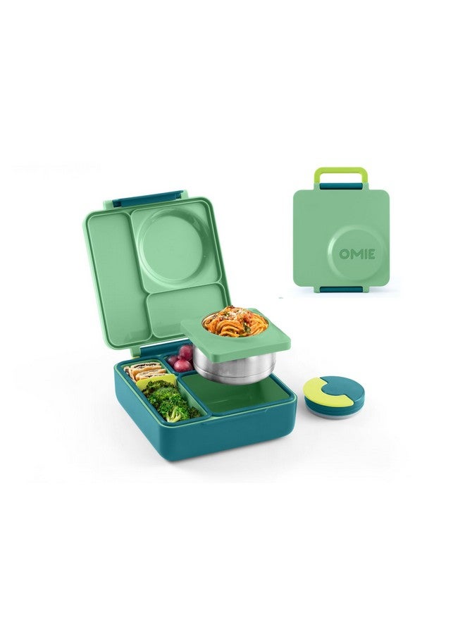 OMIE صندوق أومي أومي للأطفال - صندوق غداء معزول مع جرة طعام مقاومة للتسرب - 3 أقسام، 2 منطقة حرارة - (ميدو) (مفرد) - Image 1