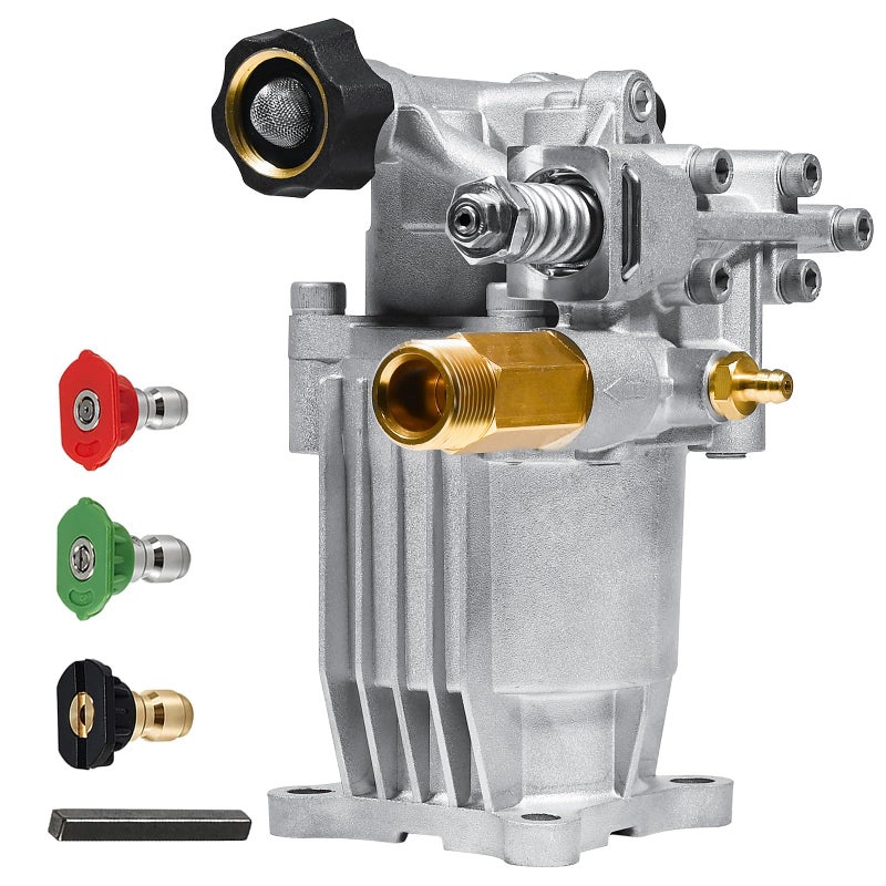 TOOLCY 3/4" Shaft Horizontal Pressure Washer Pump, 2600-3300 PSI @ 2.5 GPM - Power Washer Pump for Gas Washer - Compatible with Honda, Simpson, Ryobi and More - Image 1