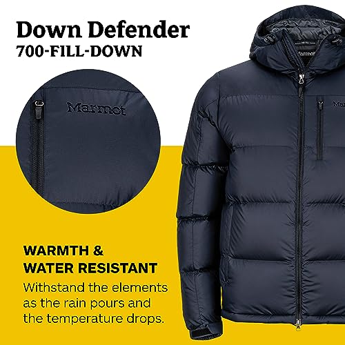 MARMOT Men’s Guides Down Hoody Jacket | 700 Fill Down-Insulated, Water-Resistant, Lightweight Puffer Coat, Jet Black, Medium - Image 4
