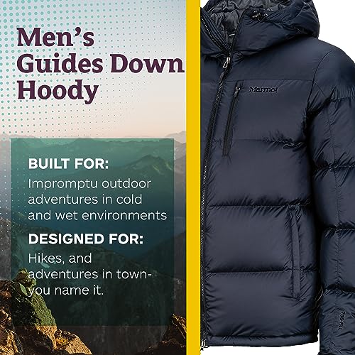 MARMOT Men’s Guides Down Hoody Jacket | 700 Fill Down-Insulated, Water-Resistant, Lightweight Puffer Coat, Jet Black, Medium - Image 3